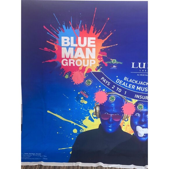 Authentic Luxor Las Vegas Blackjack Felt Blue Man Group Casino Layout - Picture 16 of 16